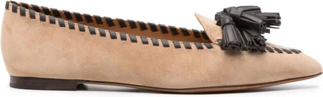 Polo Ralph Lauren tassel-detail leather ballerina shoes Neutrals