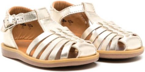 Pom D'api closed-toe leather sandals Gold