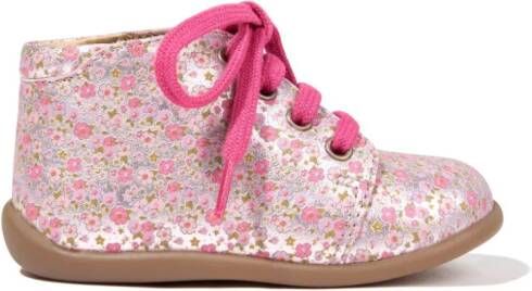Pom D'api floral-print leather boots Pink