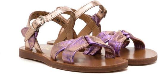 Pom D'api metallic-finish open-toe sandals Purple