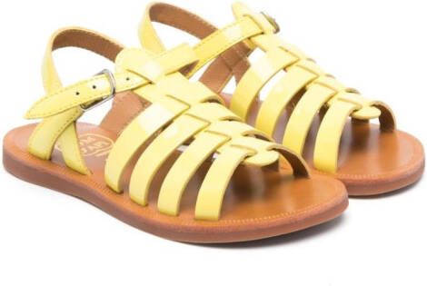 Pom D'api patent leather open-toe sandals Yellow