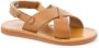 Pom D'api Plage-Stitch Cross leather sandals Brown - Thumbnail 1
