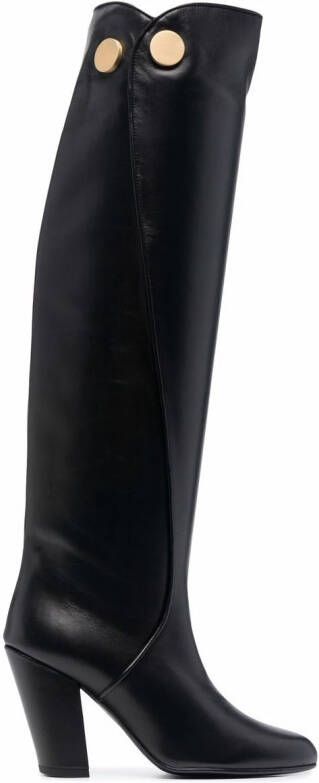Ports 1961 button-embossed knee-high boots Black