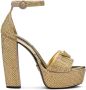Prada 135mm crystal-embellished platform sandals Gold - Thumbnail 1
