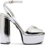 Prada Silver Tone Plateau Platform Sandals - Thumbnail 1