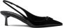 Prada 55mm patent-leather slingback pumps Black - Thumbnail 1