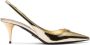 Prada 65mm metallic slingback leather pumps Gold - Thumbnail 1