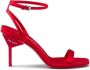 Prada 85mm geometric-heel satin sandals Red - Thumbnail 1