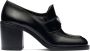 Prada block-heel brushed-leather loafers Black - Thumbnail 1