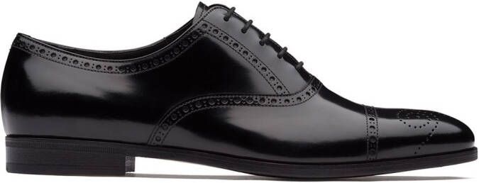 Prada brushed fumé leather Oxford shoes Black