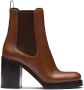 Prada brushed leather 85mm ankle boots Brown - Thumbnail 1