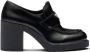 Prada brushed leather 85mm heeled loafers Black - Thumbnail 1