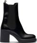 Prada Brushed-Leather 85mm leather boots Black - Thumbnail 1
