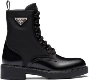 Prada Brushed-Leather ankle boots Black