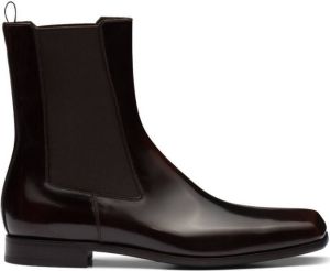 Prada brushed leather Chelsea boots Brown