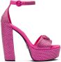 Prada crystal-studded 135mm satin platform sandals Pink - Thumbnail 1