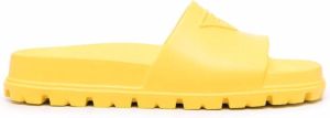 Prada embossed-logo ridged-sole slides Yellow