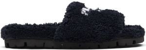Prada embroidered-logo slippers Black