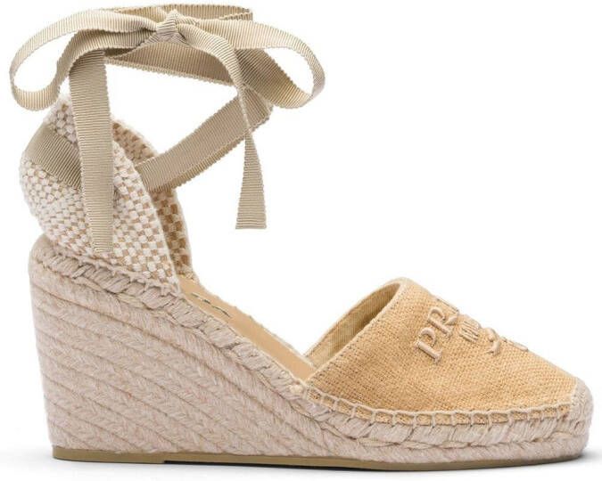 Prada espadrille wedge sandals Neutrals