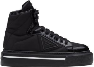 Prada high-top tonal panel sneakers Black
