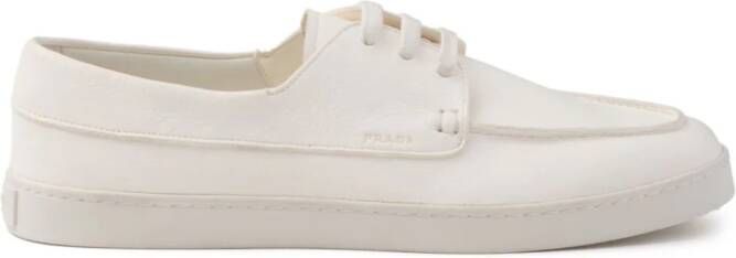 Prada lace-up leather loafers Neutrals