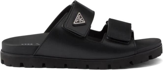 Prada Leather strap sandals Black