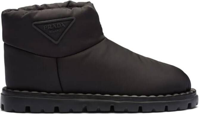 Prada logo-appliqué padded ankle boots Black