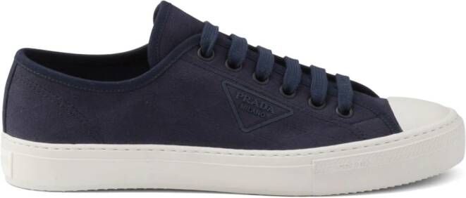 Prada logo-embossed lace-up sneakers Blue