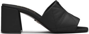 Prada logo-lettering quilted sandals Black