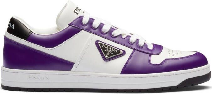 Prada logo-patch low-top sneakers Purple