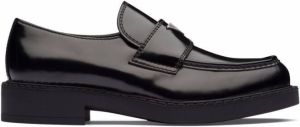 Prada logo-plaque chunky-sole loafers Black