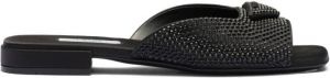 Prada logo-plaque crystal-embellished mules Black