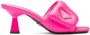Prada logo-plaque padded sandals Pink - Thumbnail 1