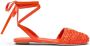 Prada logo-plaque raffia sandals Orange - Thumbnail 1