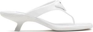 Prada logo plaque thong sandals White