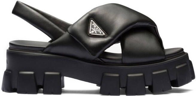 Prada Monolith 55mm nappa leather sandals Black