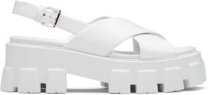 Prada Monolith brushed-finish sandals White
