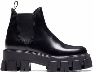Prada Monolith brushed leather boots Black
