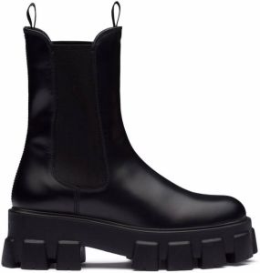 Prada Monolith brushed leather boots Black