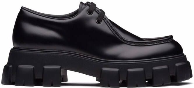 Prada Monolith leather Derby shoes Black