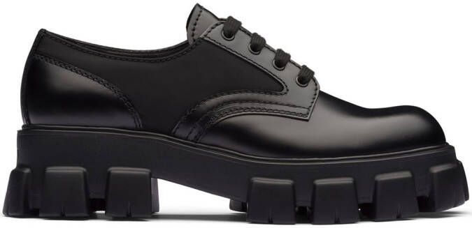 Prada Monolith leather Derby shoes Black