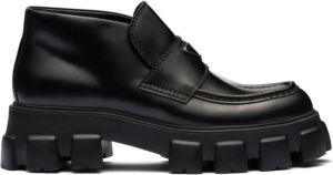 Prada Monolith leather flatform loafers Black