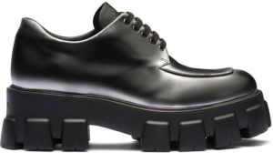 Prada Monolith leather lace-up shoes Black
