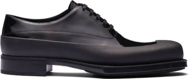 Prada patent leather derby shoes Black