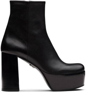 Prada platform ankle boots Black