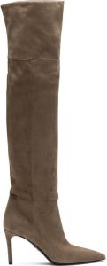 Prada pointed toe thigh-length boots Brown