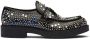 Prada rhinestone-embellished brushed leather loafers Black - Thumbnail 1