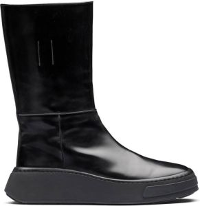 Prada slip-on leather boots Black