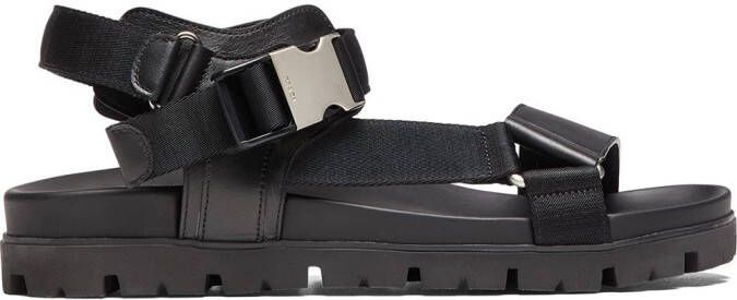 Prada tape-strap flat sandals Black