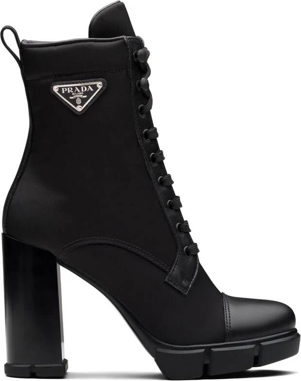 Prada triangle-logo 110mm boots Black